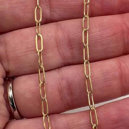 14k Gold Filled 2.98 x 7.49mm Paperclip Chain by the Meter