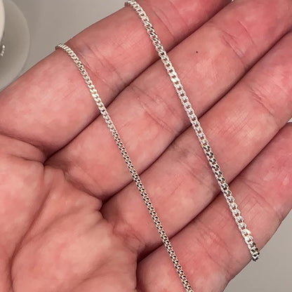 925 Sterling Silver 2.0mm Curb Chain by the Meter